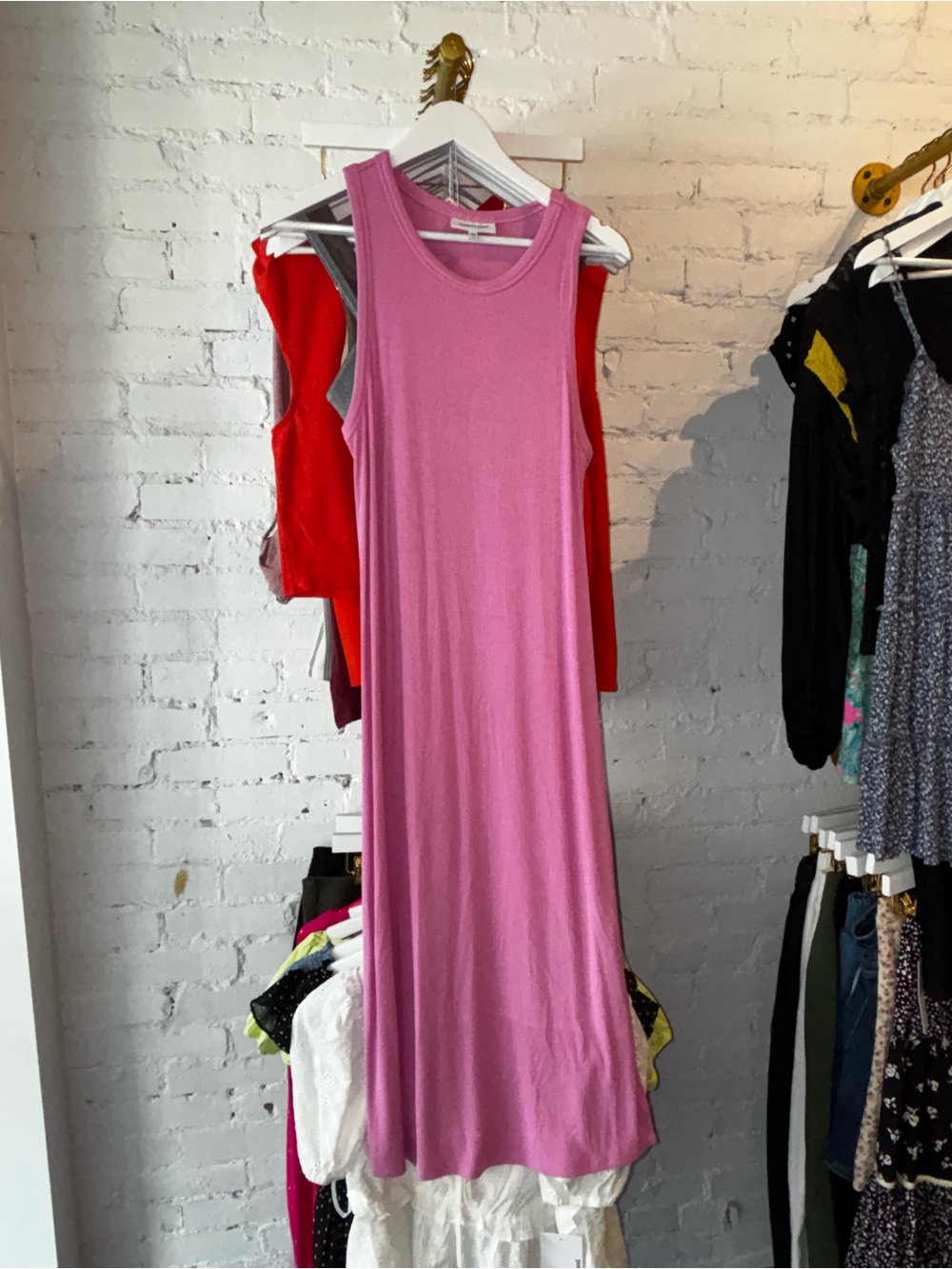 Motherhood Pink Sleeveless Maxi Tank Dress